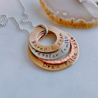 layered family necklace personalized