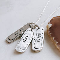 sterling name bar tag necklace