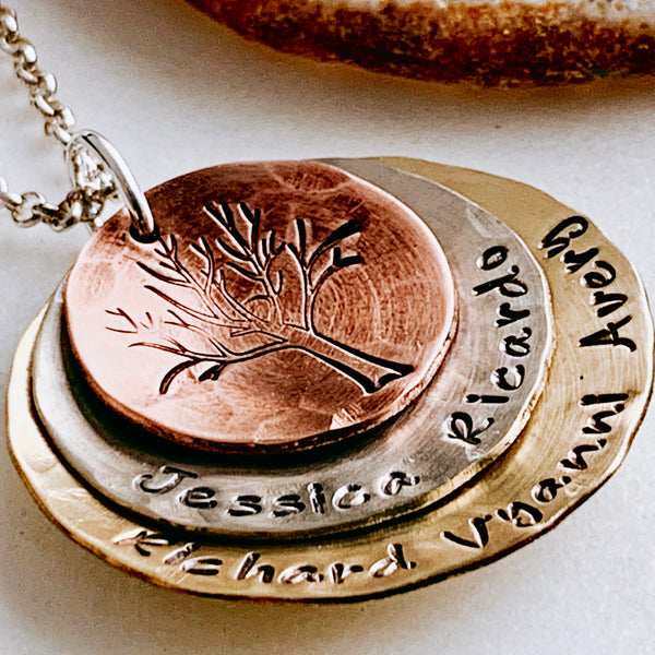 family tree personalized necklace