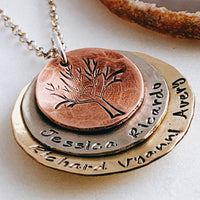 layered family tree necklace