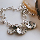 heart charm bracelet personalized