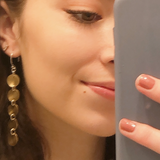Golden Brass Dangle Disc Earrings
