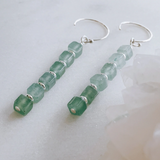 cube beach glass earrings