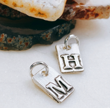 Tiny Initial Charm - Sterling Silver
