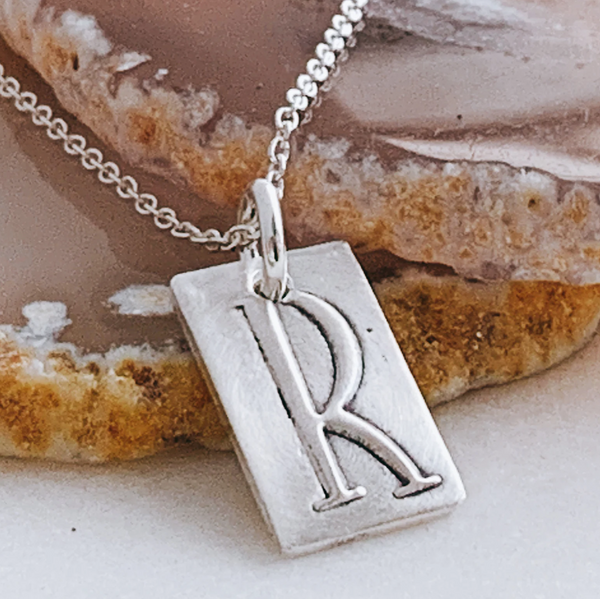 Initial Charm Necklace - Square-ish - Uppercase