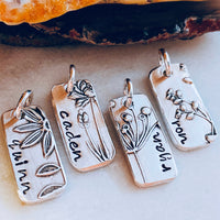 personalized wildflower charms