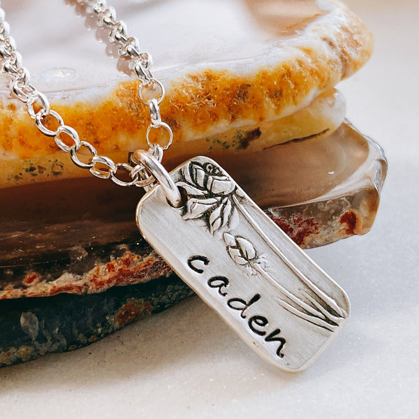 wildflower personalized necklace