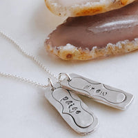 hand stamped bar necklace