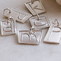 sterling silver initial wax seal charms 