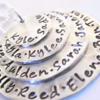 hand stamped name necklace sterling